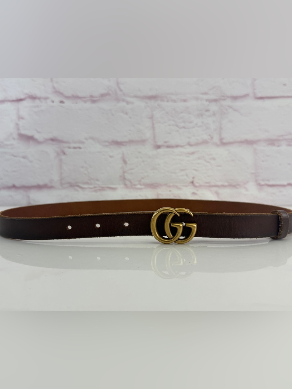 Gucci Marmont GG Slim Distressed Belt 409417 80/32